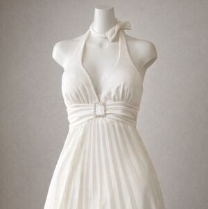 JCPenney Ivory Halter Wedding Dress